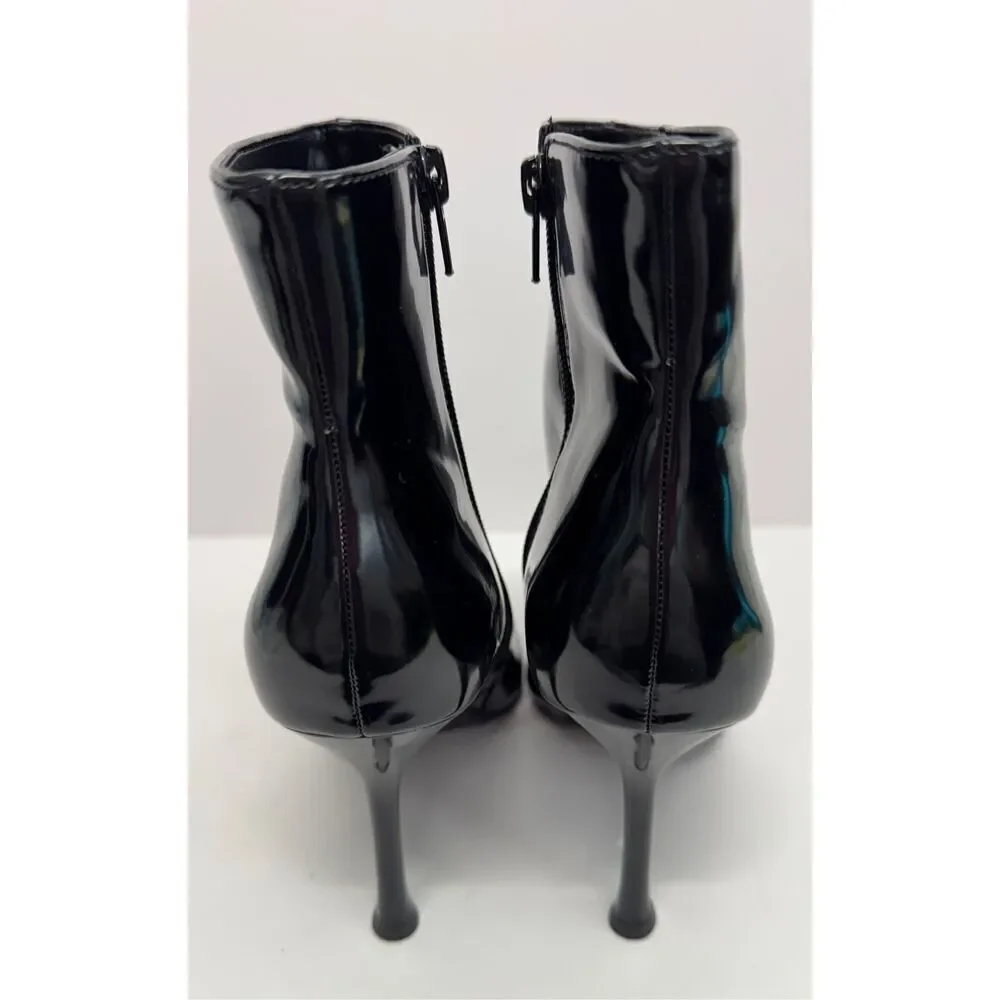 INC International Concepts Boots Size 5 Black Patent Pointed Toe‎ Stiletto Heels